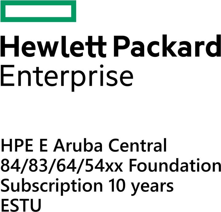 Produktbild HPE E Aruba Central 84/83/64/54xx, Foundation Subscription, 10 years, E-STU (1 Geräte)