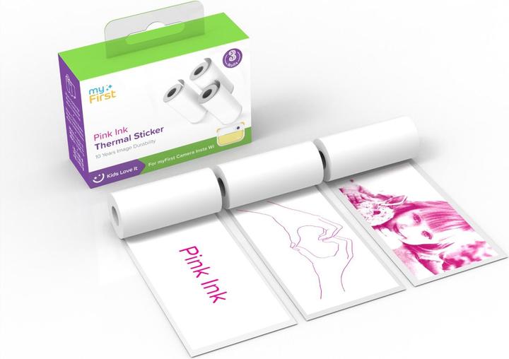 Image du produit myFirst Autocollant thermique Blanc avec encre rose