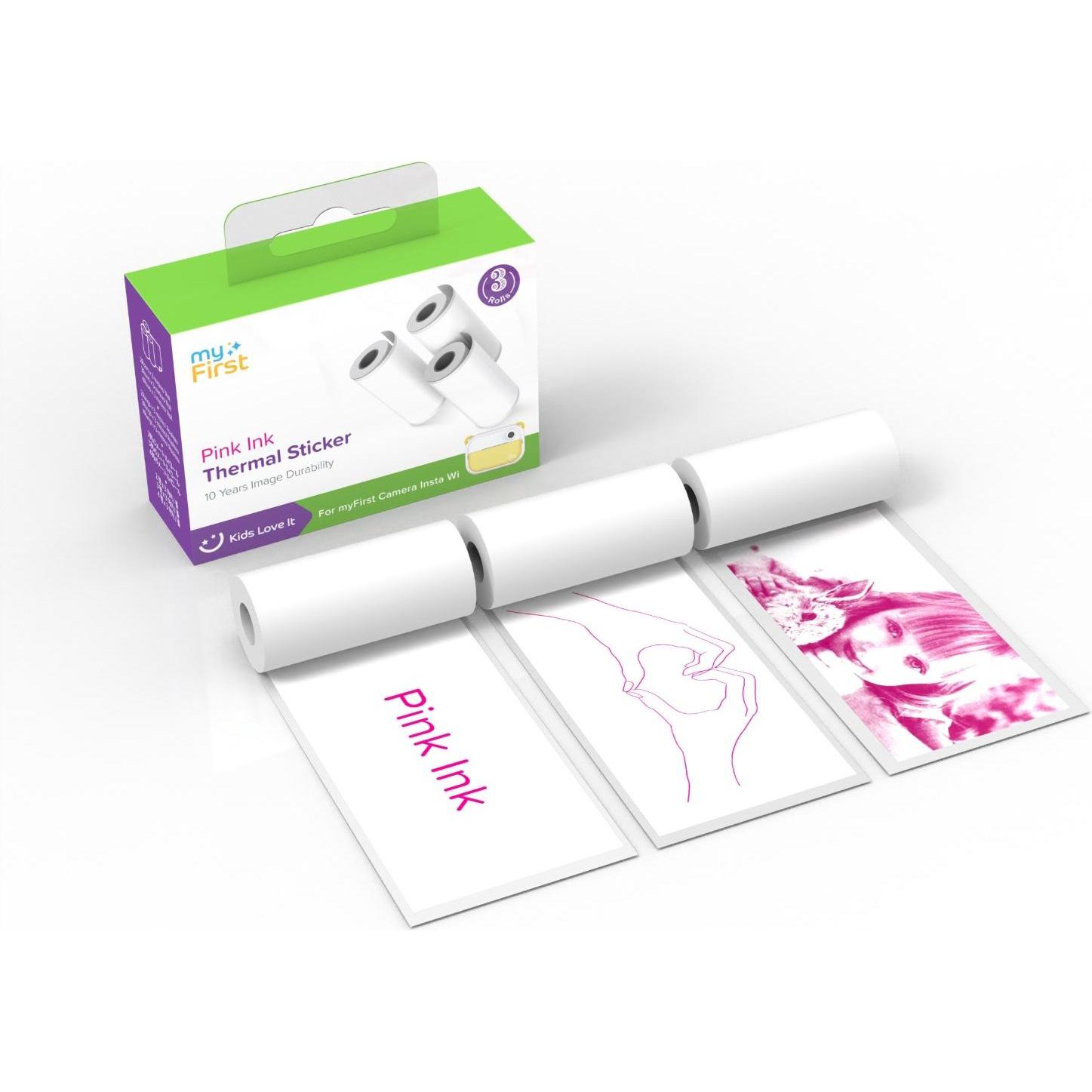 Thumbnail - myFirst, Sticker, Thermal Sticker White with Pink Ink