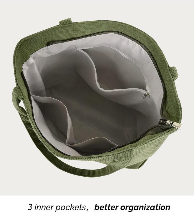 Produktbild Only-Bags.Store cord Tasche Umhängetasche mit Reissverschluss, Gross Shopper Tasche Tote Bag Handtasche