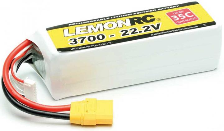 Productafbeelding Pichler LEMONRC XT 3700 - 22,2V (35C) Lipo Batterij (22.20 V, 3700 mAh)