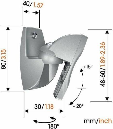 Actual product image Vogels Vlb 500 (1 pair, Wall installation, Pivoting, Tiltable)