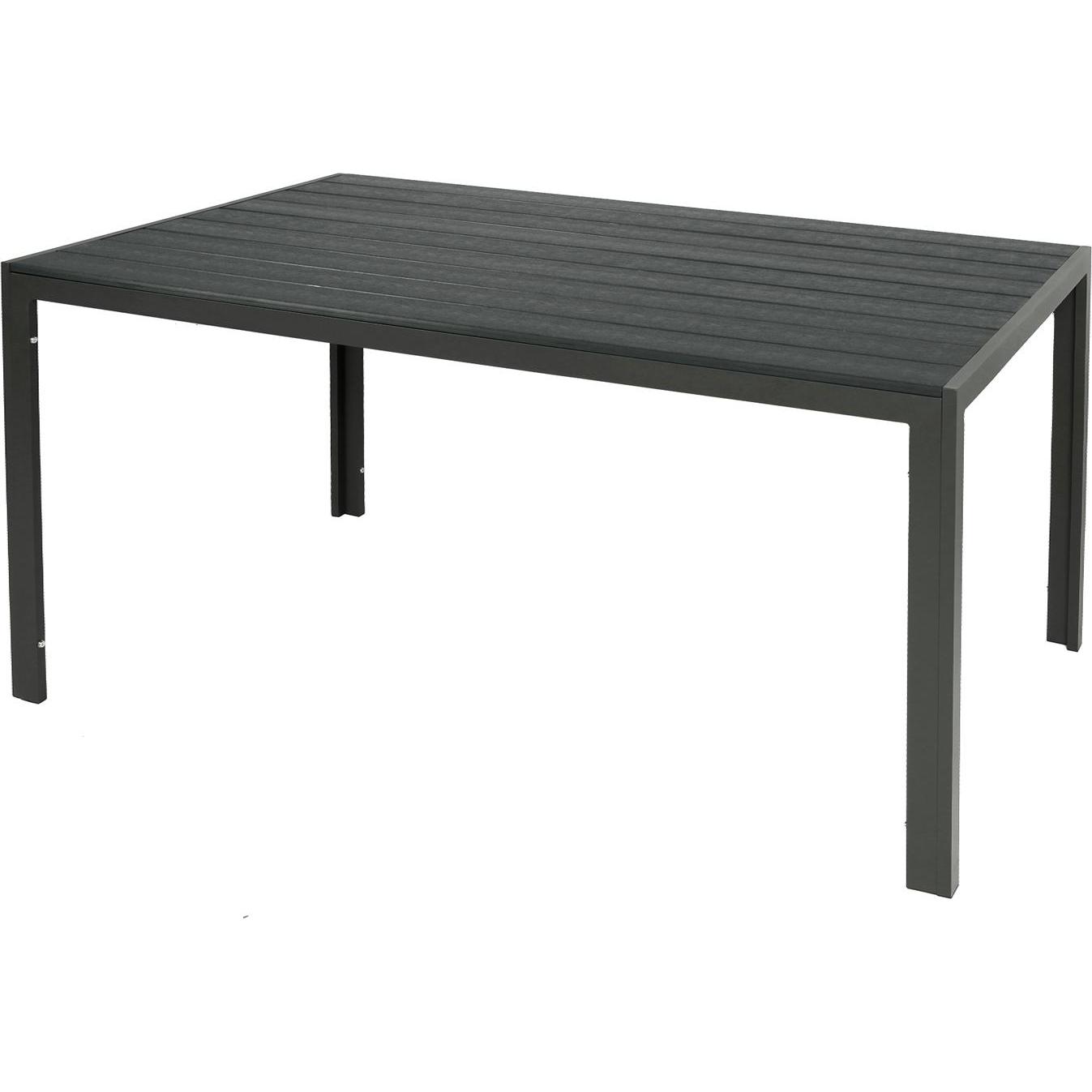 Inda-Exclusiv, Gartentisch + Balkontisch, Gartentisch aus Non-Wood und Aluminium anthrazit / grau 150 x 90 x 74 cm (150 ...