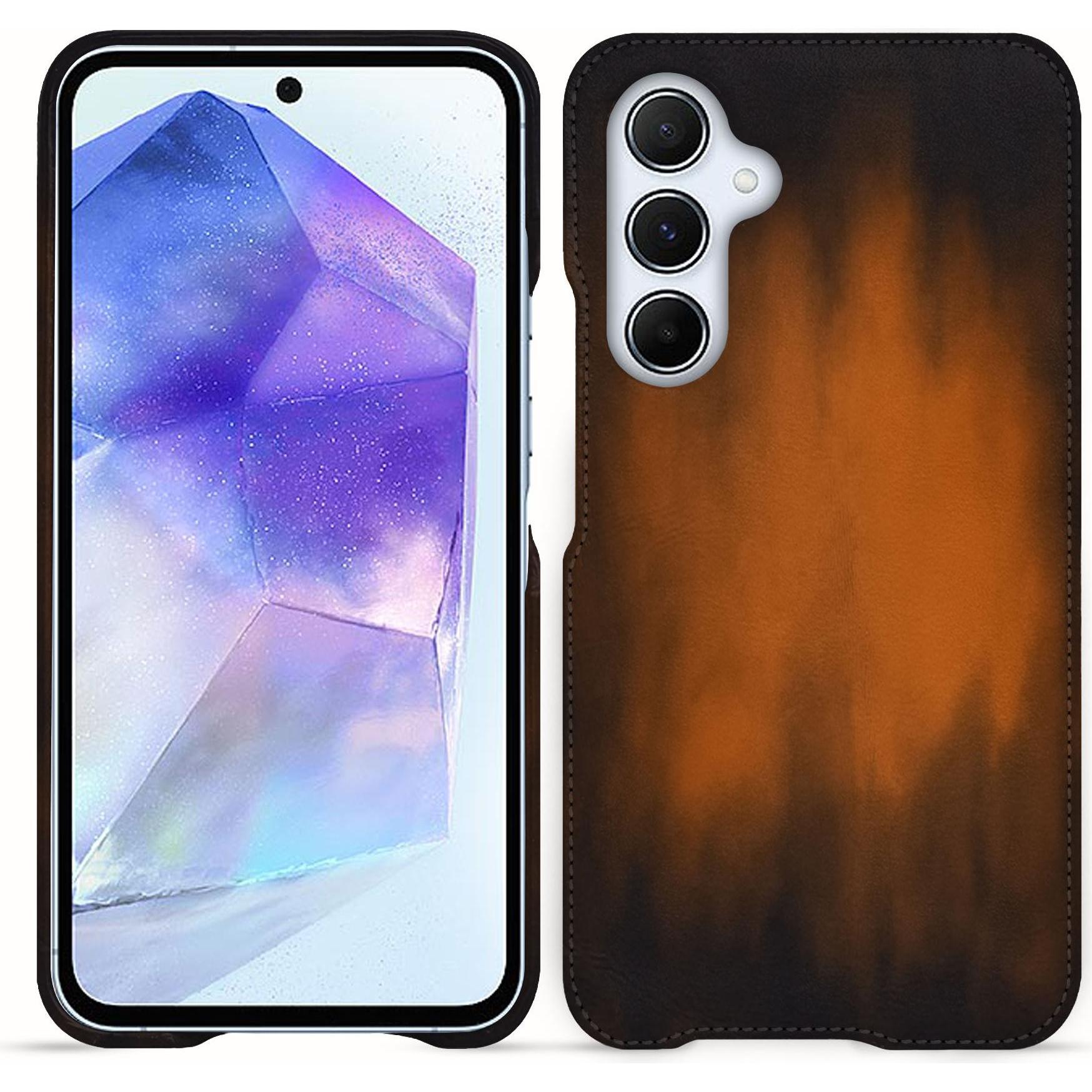 Thumbnail - Noreve Lederschutzhülle (Samsung Galaxy A55), Smartphone Hülle, Braun