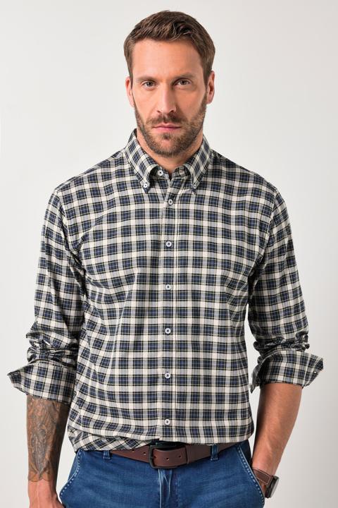 Actual product image JP1880 check shirt, long-sleeved, button-down collar, modern fit, up to 8 XL (6XL)