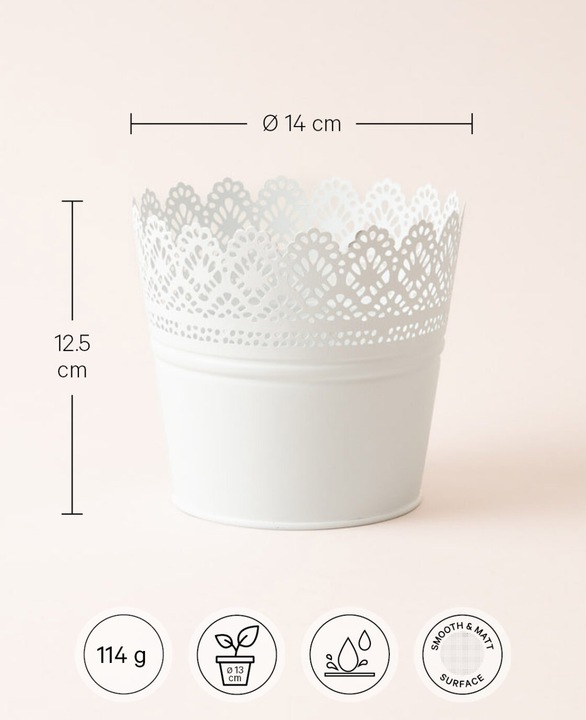 Produktbild Esmée Blumentopf, Übertopf mit Spitzen, Blech (14 cm)