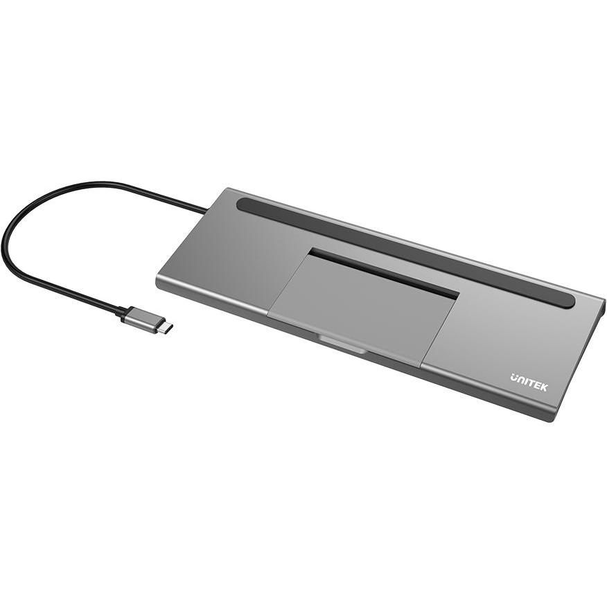 Unitek D1022A Schnittstellen-Hub USB 3.2 Gen 1 (3.1 Gen 1) Type-C (USB-C, 1 Ports), Dockingstation + USB Hub, Grau