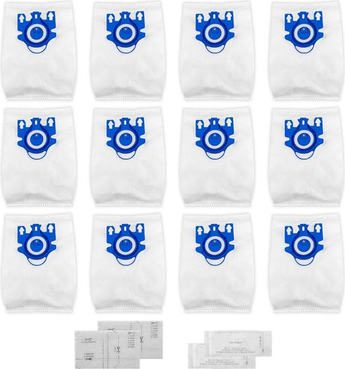 Plutoos 12 sacchetti per l'aspirapolvere, 2 filtri di protezione del motore, 2 filtri dell'aria di (12x)