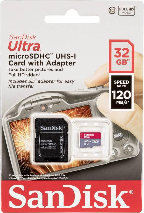 Productafbeelding SanDisk Ultra A1 (32 GB, microSDHC, U1, UHS-I)