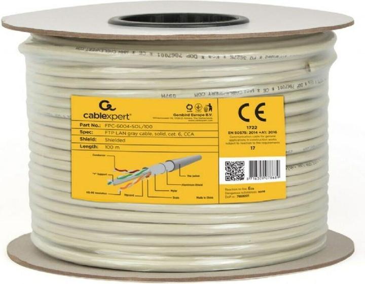 Produktbild Gembird installation cable FTP, cat. 6, CCA, 305m, gray (F/UTP, CAT6, 305 m)