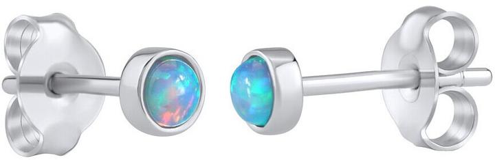 Image du produit Silvego Boucles d'oreilles en argent avec opale synthétique turquoise LPS0933B