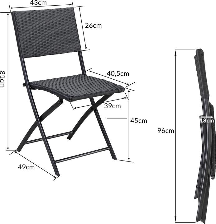 Immagine prodotto Casaria Sedia pieghevole in Poly Rattan (4x Set)