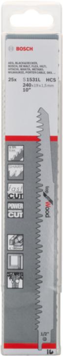 Actual product image Bosch Professional Zubehör Sabre saw blade S 1531 L, Top for Wood, pack of 5