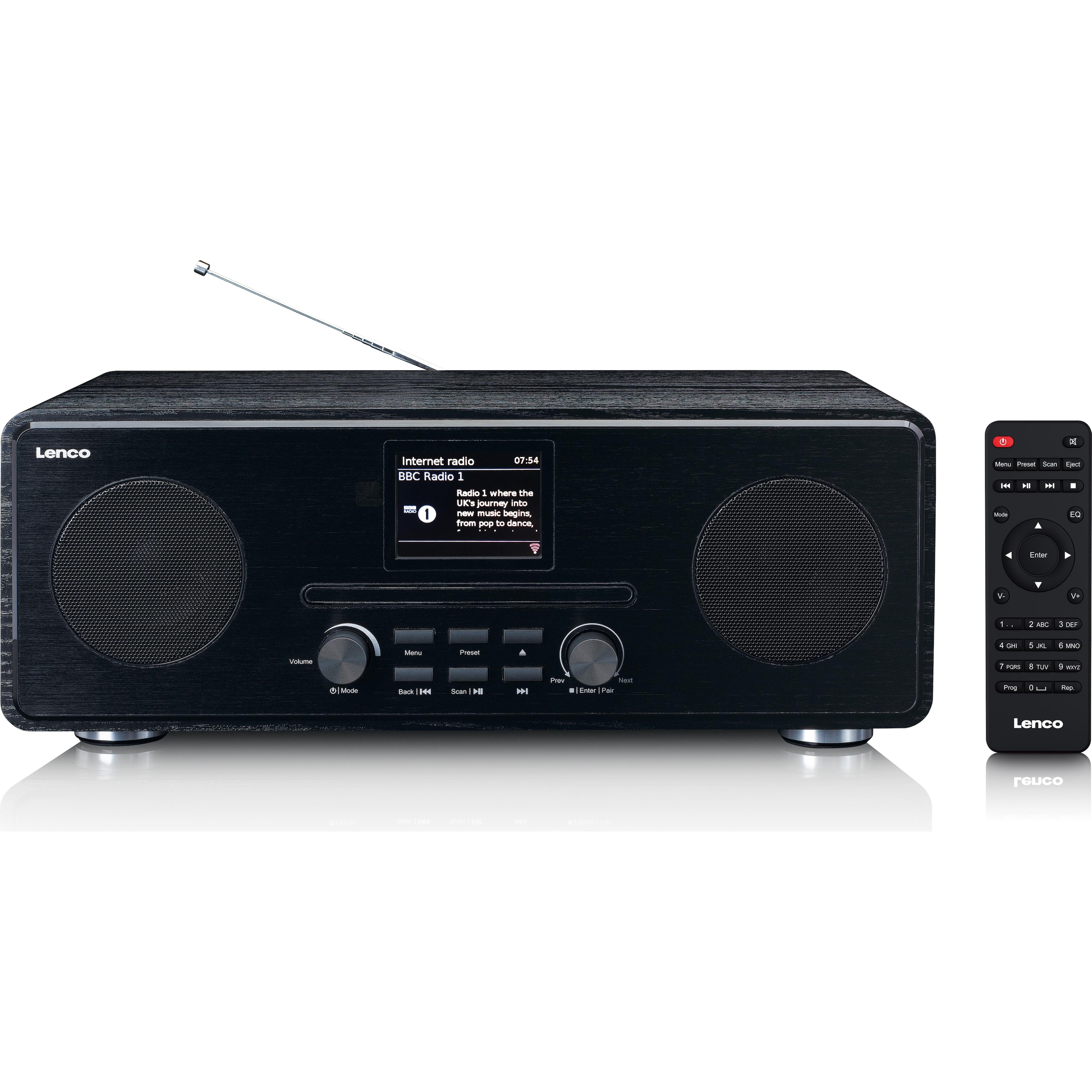 Lenco DIR-261BK (FM, Internetradio, DAB+, WLAN, Bluetooth), Radio, Schwarz