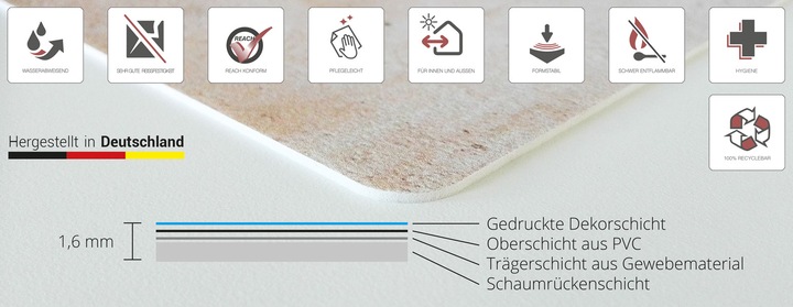 Produktbild CoverYourDesk Schreibtischunterlage Holzoptik gestreift im Shabby-Style