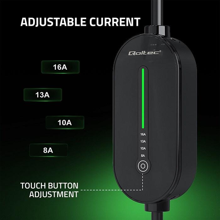 Produktbild Qoltec Mobile Ladegerät (Typ 2, 3.50 kW, 16 A)