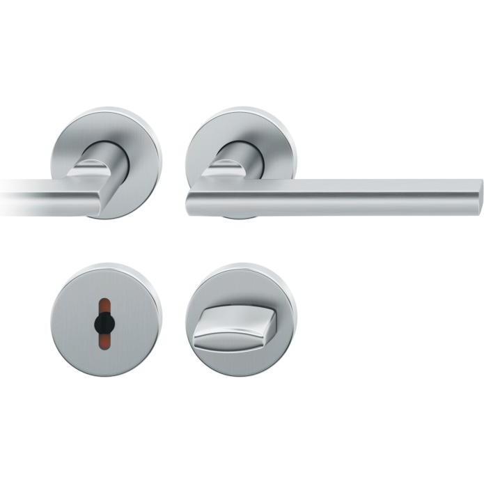 Thumbnail - FSB, Türgriff + Fenstergriff, Rosettengarnitur 12 1035 Edelstahl F69 rund WC-R8 DIN links / rechts D/D (Türgarnitur)