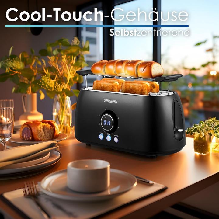 Actual product image Steinborg Langschlitztoaster mit Brötchenaufsatz