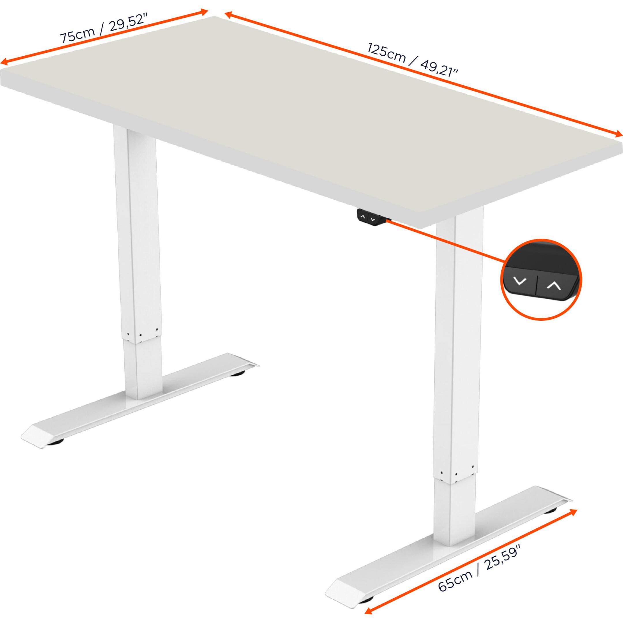 Thumbnail - Celexon, Schreibtisch, elektrisch höhenverstellbarer Schreibtisch Economy eAdjust-71121 - weiss, inkl. Tischplatte