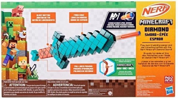 Actual product image Nerf HAS NER MINECRAFT blaster Diamond Sword