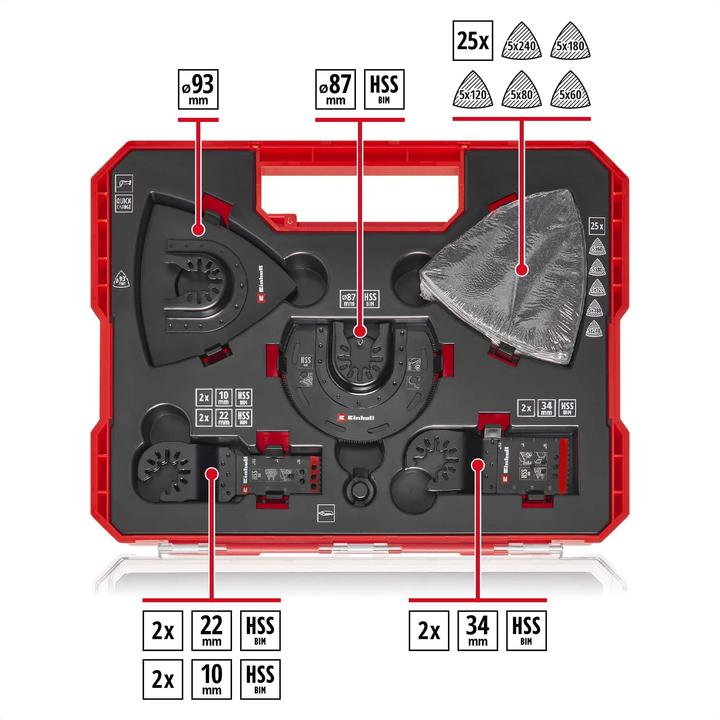 Immagine prodotto Einhell Multitool-Set, 708135, XL-PLUS-Case, 35-teilig