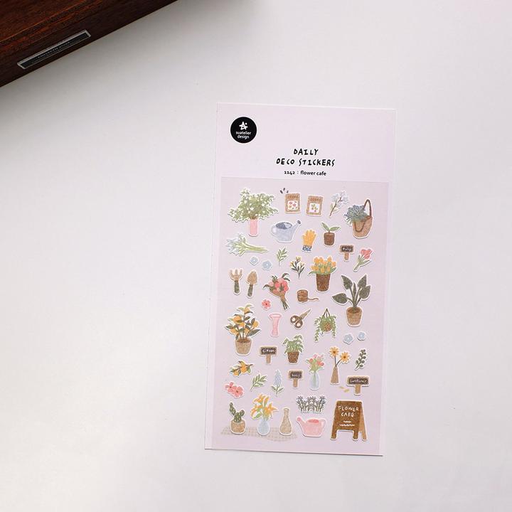 Mark'S Daily Deco Sticker FLOWER CAFE (10 Sticker)