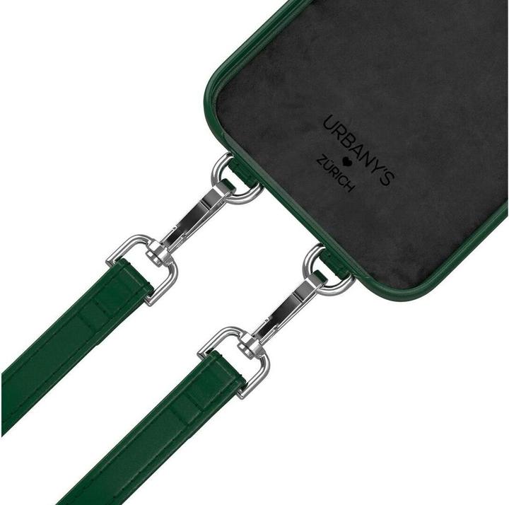 Actual product image Urbany's Necklace Case hand chain+ iPhone 16 Racing Green