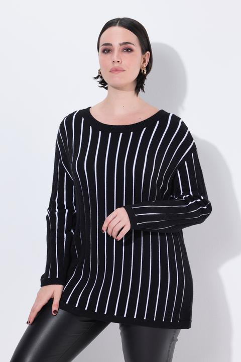 Immagine prodotto Ulla Popken Pullover, Längsstreifen, Slim Fit, Langarm (42, 44)