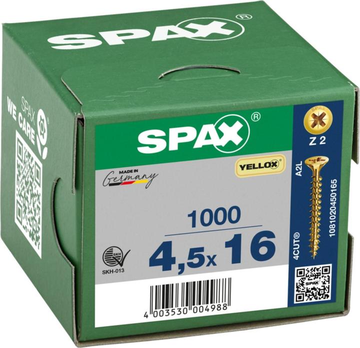 Produktbild Spax Senkmultikopf Kreuzschlitz Z2 Vollgewinde Yellox
