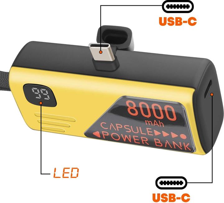 Produktbild LinQ Mini Powerbank 8000 mAh USB-C Schlüsselanhänger (8000 mAh, 10 W)