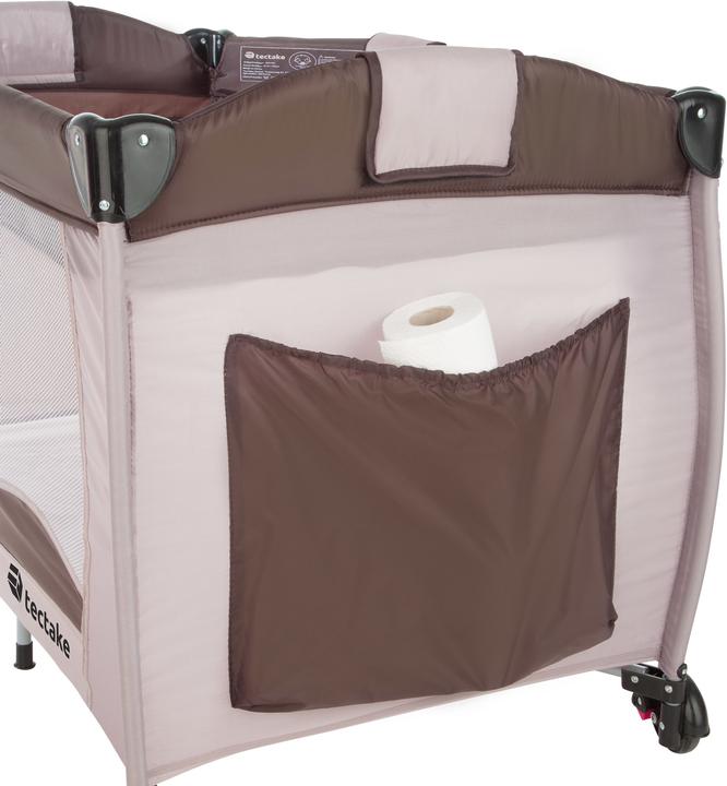 Produktbild tectake Kinderreisebett Hund mit Wickelauflage und Transporttasche (60 x 120 cm)