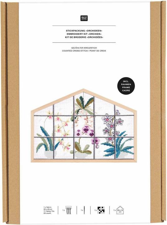 Actual product image Rico Design Cross stitch embroidery, orchids.100215