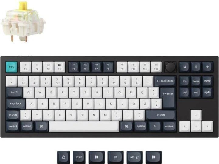 Keychron Q3 Max (schwarz/mehrfarbig, DE-Layout, Gateron Jupiter Banana, Hot-Swap, Aluminiumrahmen, RGB) (DE, Kabelgebunden, Kabellos)