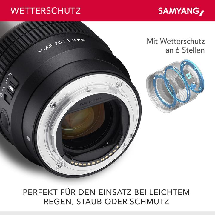 Actual product image Samyang V-AF 75mm T1.9, Sony E (Sony E, full size)