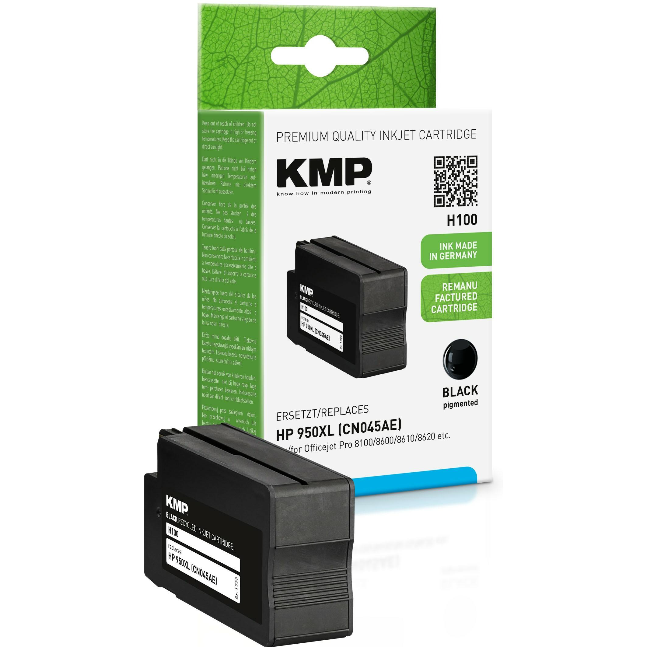 KMP, Druckerpatrone, H100 (BK)