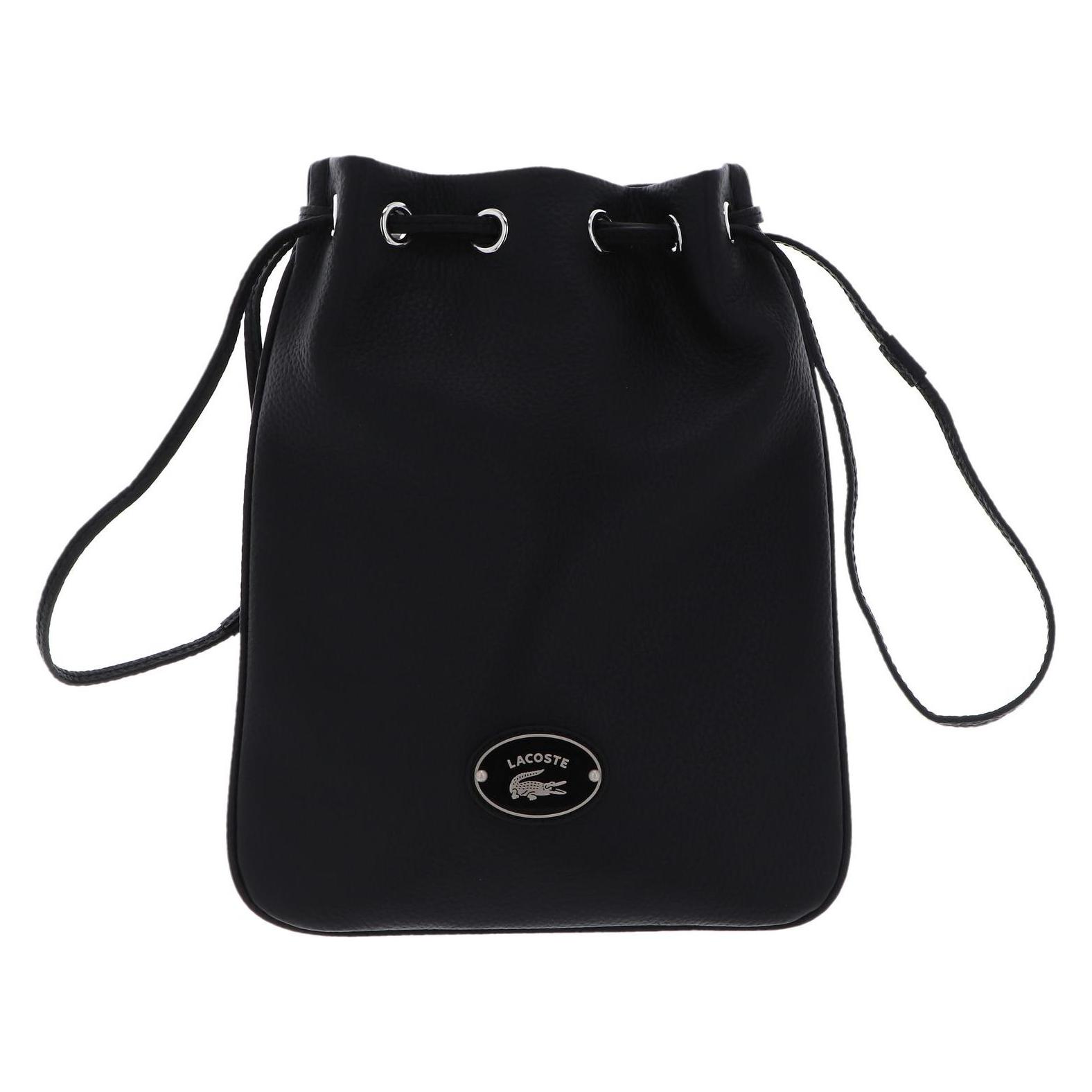 Lacoste, Damen, Handtasche, Origin Croc Shoulder Pouch, Schwarz
