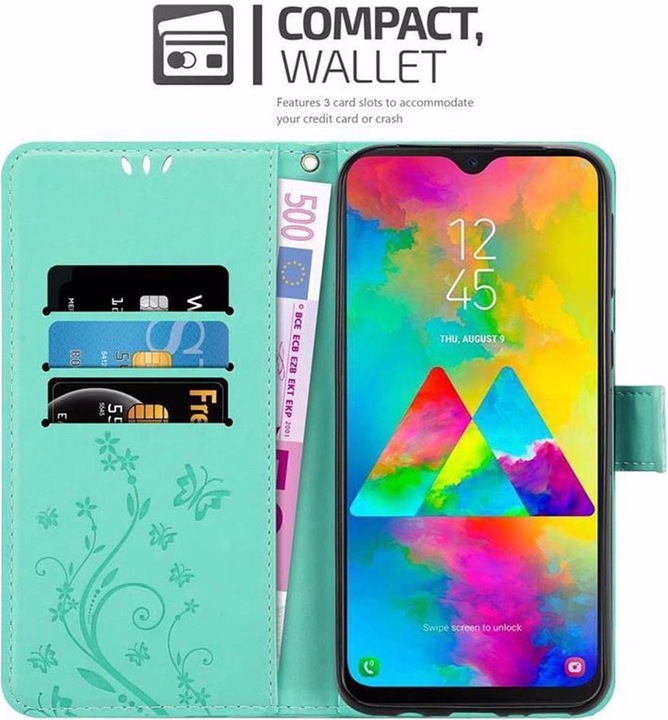 Actual product image Cadorabo Flower Book Cover (Samsung Galaxy M20)