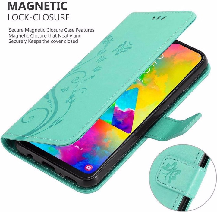 Actual product image Cadorabo Flower Book Cover (Samsung Galaxy M20)