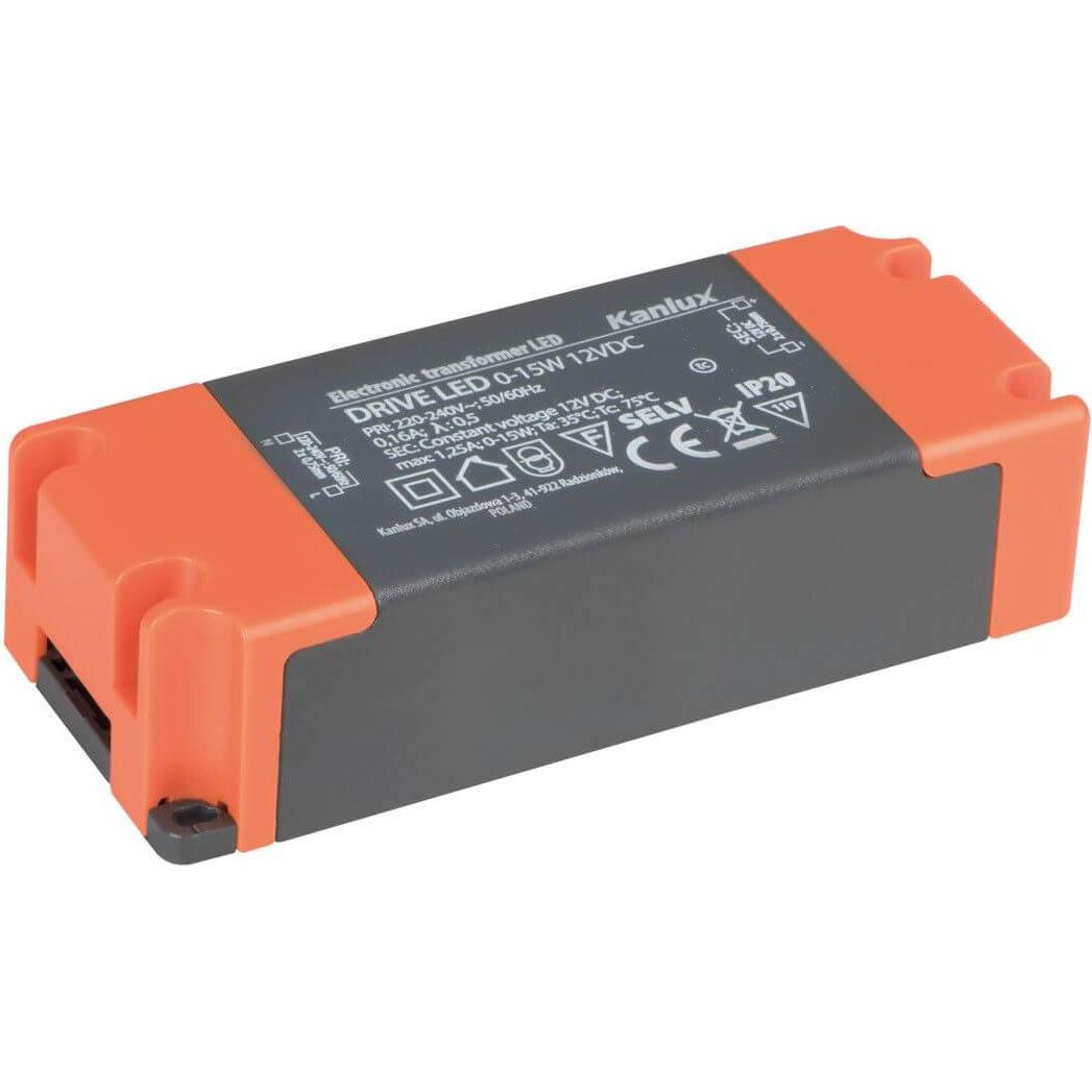 Kanlux, Accessori per illuminazione, 23860 Trasformatore DRIVE LED 0-15W 12VDC