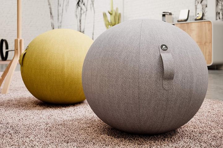 Produktbild Alba Creation Sitzhocker"MHBALL" hellgrau Bezug Polyester Sitzdurchmesser 650 mm mit Griff