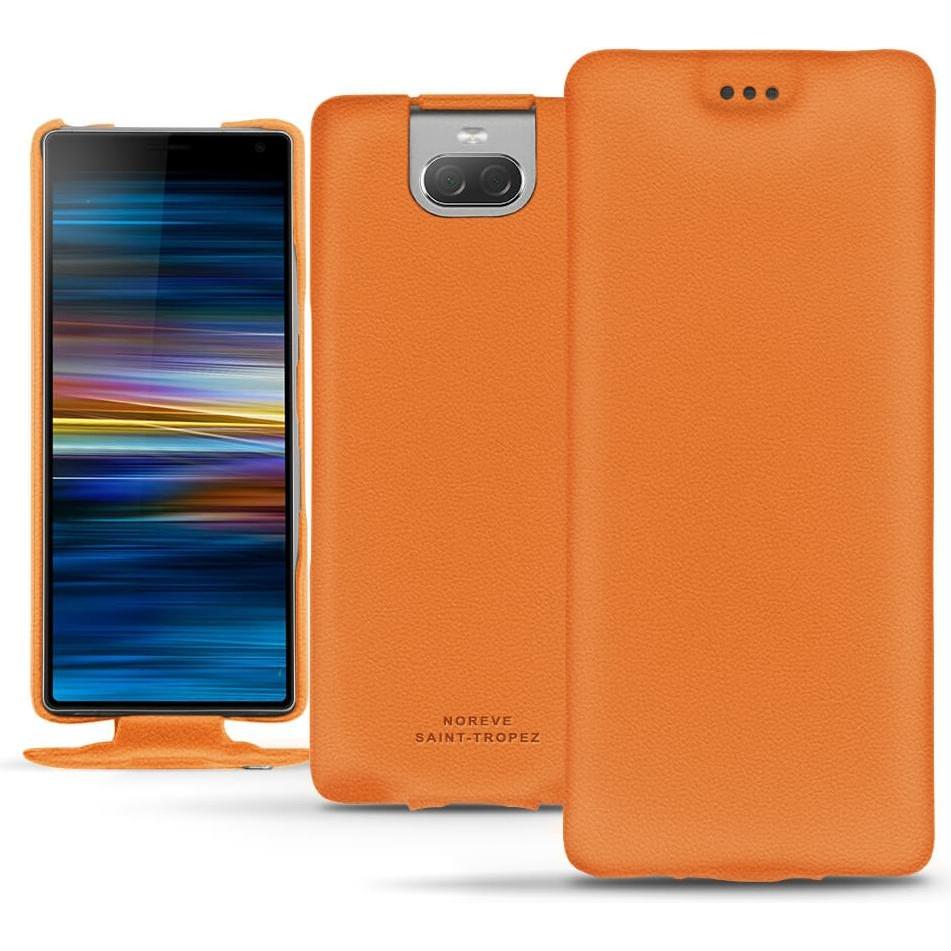 Noreve Lederschutzhülle vertikal (Sony Xperia 10 Plus), Smartphone Hülle, Orange