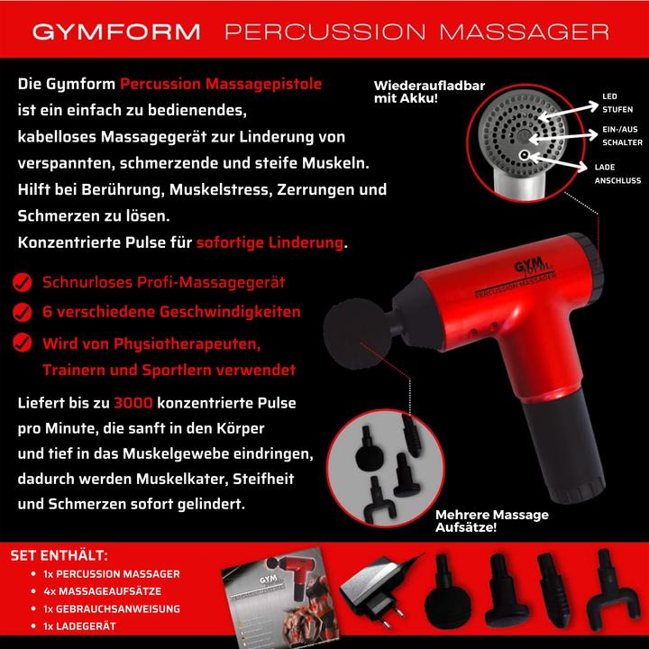 Actual product image Gymform Percussion Massager (6 Steps, 120 min)