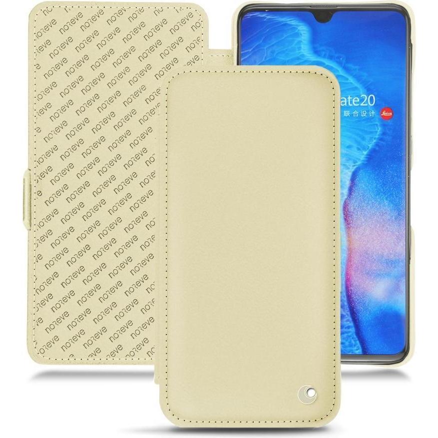 Noreve Lederschutzhülle horizontal (Huawei Mate 20), Smartphone Hülle, Beige