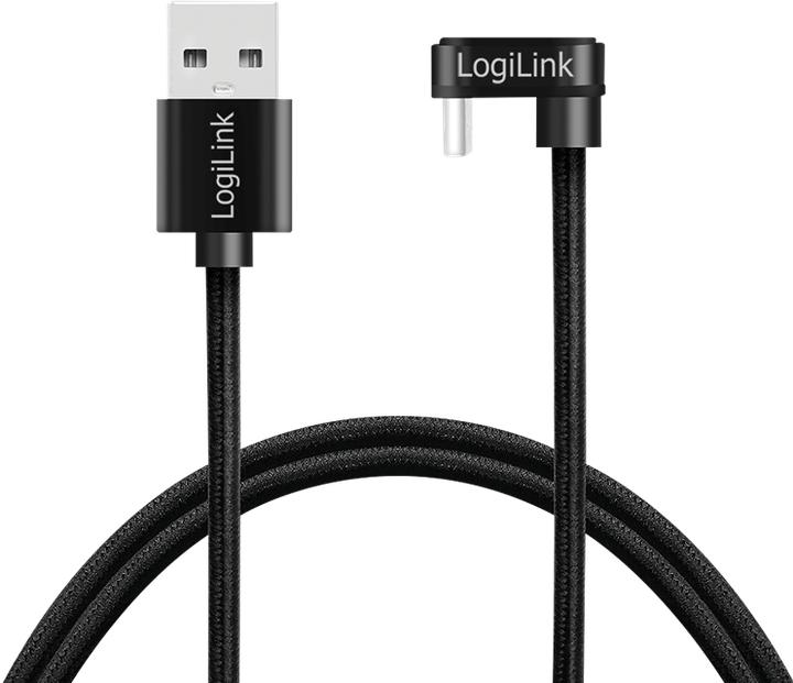 Immagine prodotto LogiLink Cavo USB 2.0 Type-C, C/M 180° a USB-A/M, alluminio, nero, 2 m (2 m, USB 2.0, 20 W)