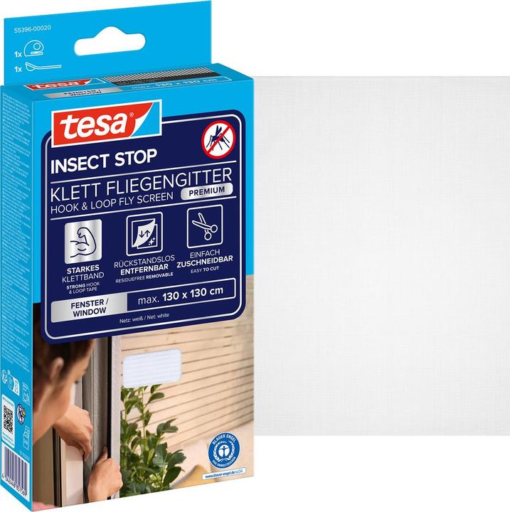 Actual product image tesa Insect screen COMFORT for windows, with Velcro tape, self-adhesive, without drilling (130 x 130 cm)