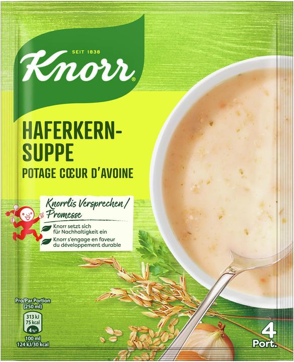 Knorr Haferkern Suppe Beutel, feine crèmige Suppe mit Lauch & Haferkernen, einfach zubereitet