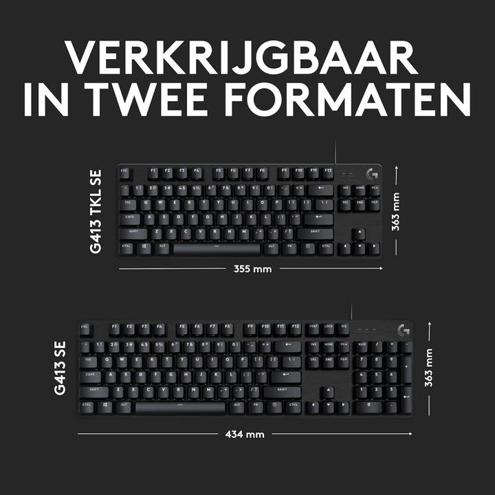 Actual product image Logitech G413 TKL SE - BLACK - NLB - (BE, Cable)