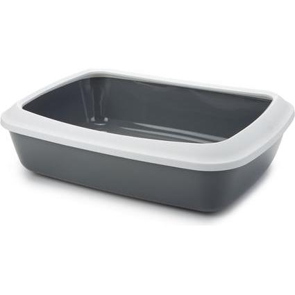 Bac à litière avec rebord Savic Iriz 50 cm gris clair / blanc - pour chat