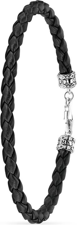 Immagine prodotto Thomas Sabo Bracciale in pelle nera (19 cm, Argento 925, Cuoio)
