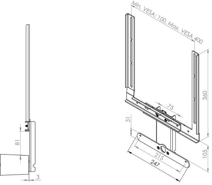 Produktbild Cavus Halterung für Sonos Ray (1 Stk., Wandmontage, Drehbar)